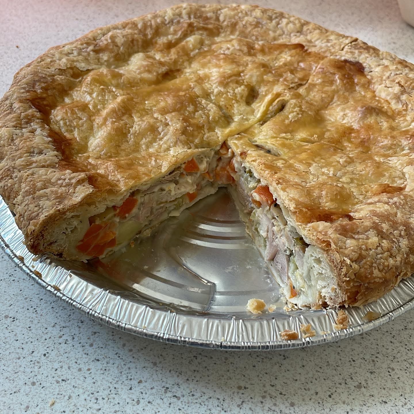 Whole chicken pot pie