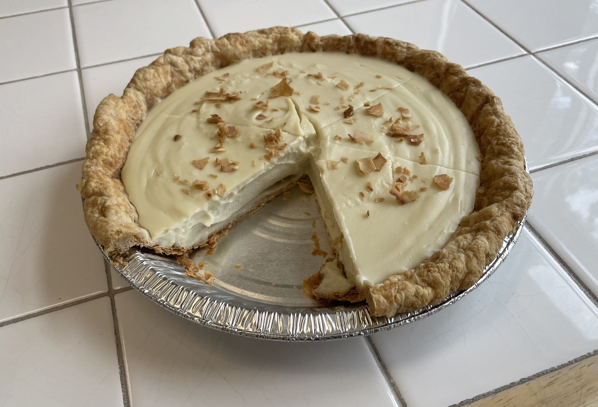 Whole lemon custard pie