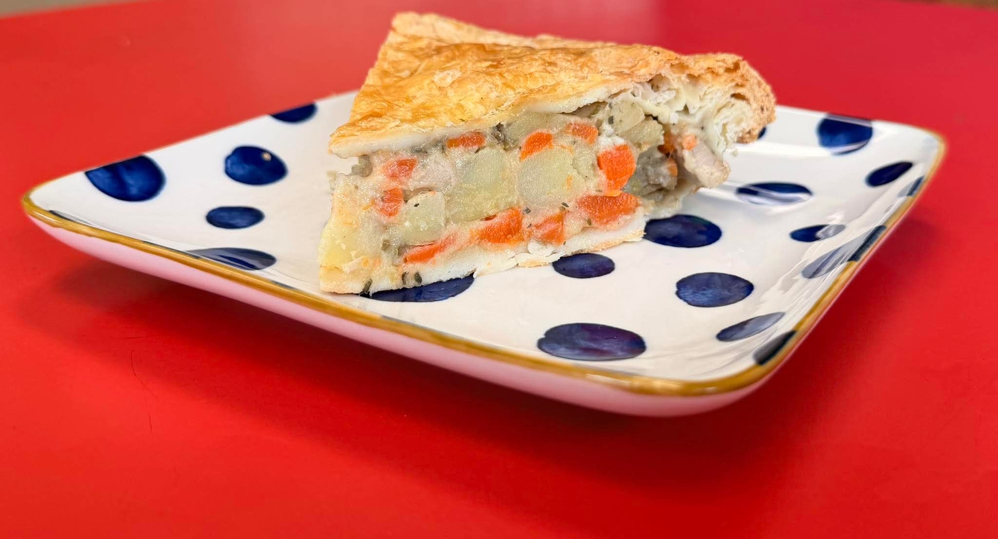 Slice of chicken pot pie