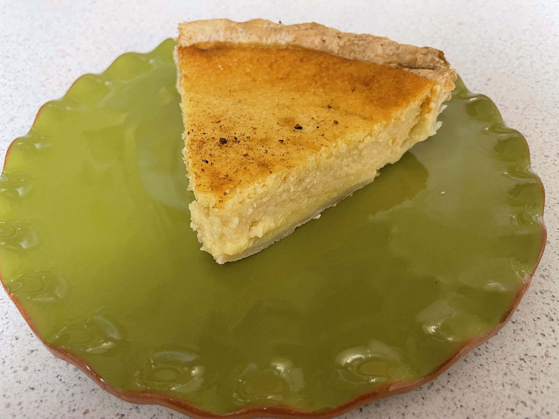 Slice of key lime pie